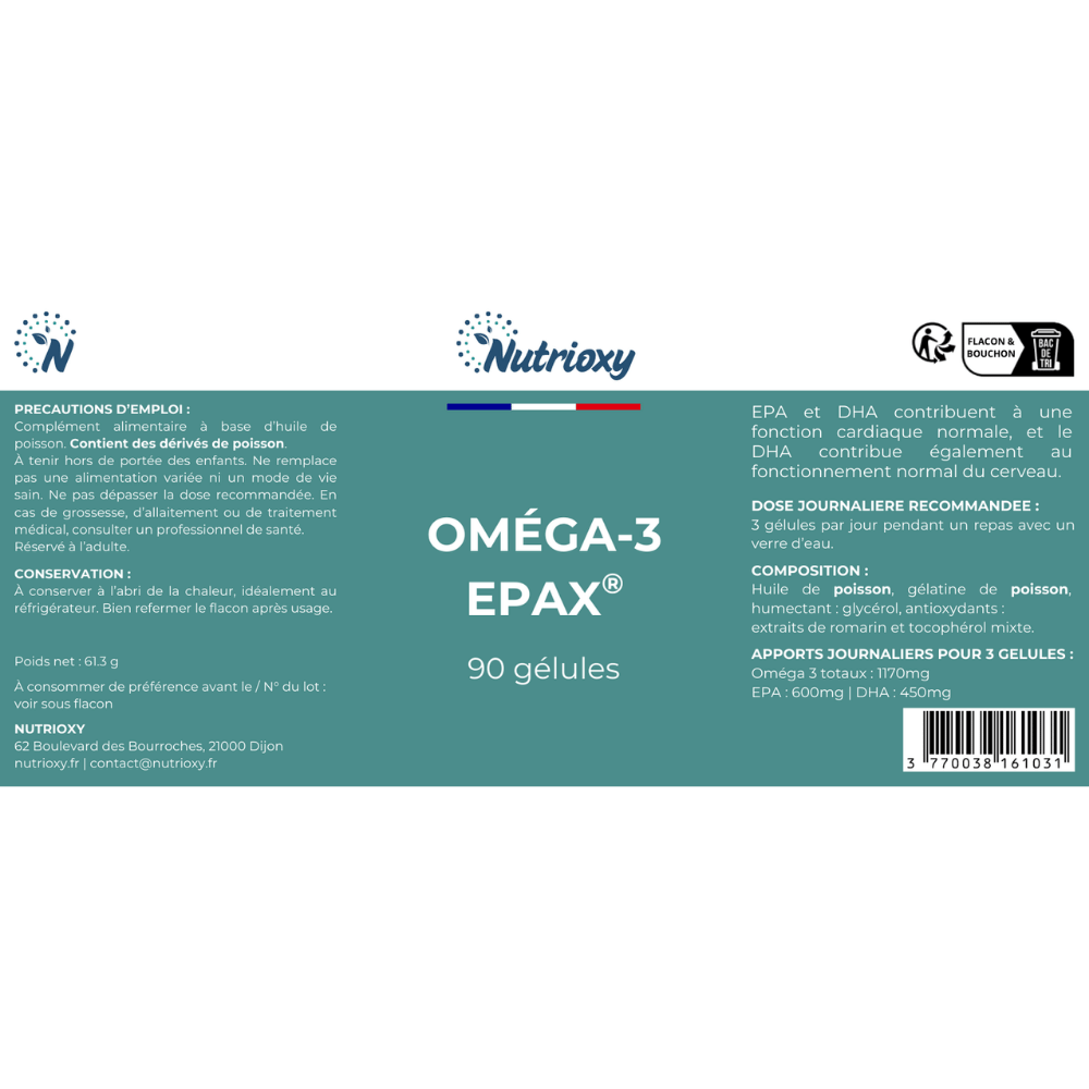 Etiquette Oméga-3 EPAX Nutrioxy