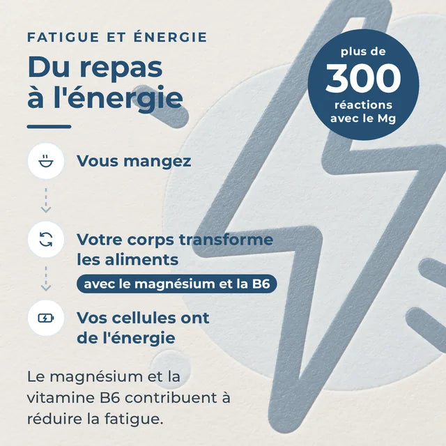 Infographie du repas à l'énergie avec magnésium et vitamine B6