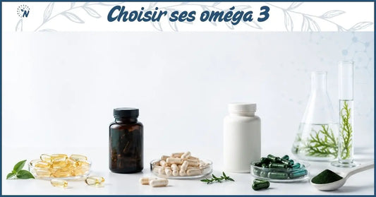 Comment choisir ses oméga 3 ? Plusieurs formes d'oméga 3 mises côte à côte