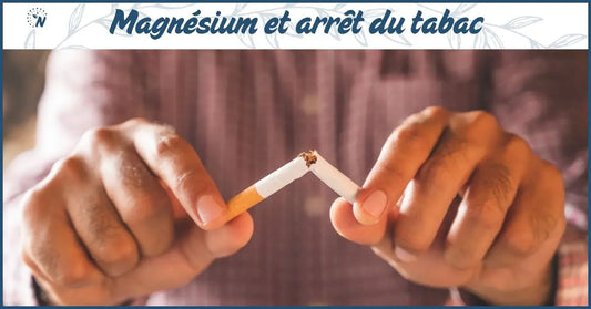 Bannière magnésium et arrêt du tabac, une personne cassant une cigarette