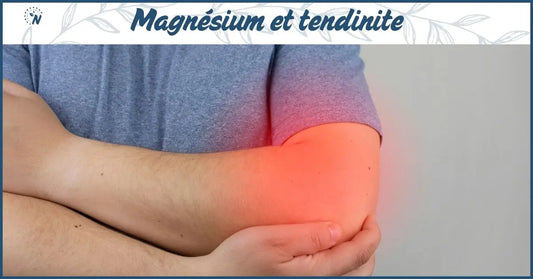 Un homme souffrant d'une tendinite au coude (épicondylite), banniere du blog magnésium et tendinite
