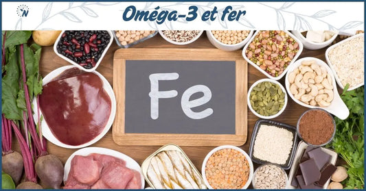 Bannière oméga-3 et fer, des aliments riches en fer