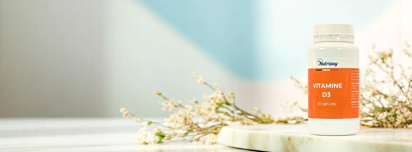 Bannière page d'accueil présentant la vitamine D3 Nutrioxy
