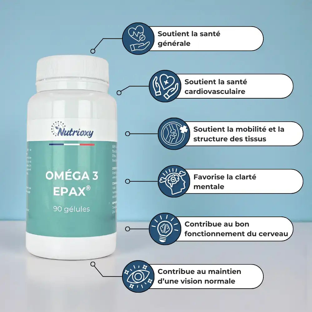 Pilulier d'Oméga-3 Nutrioxy et la liste de ses bienfaits