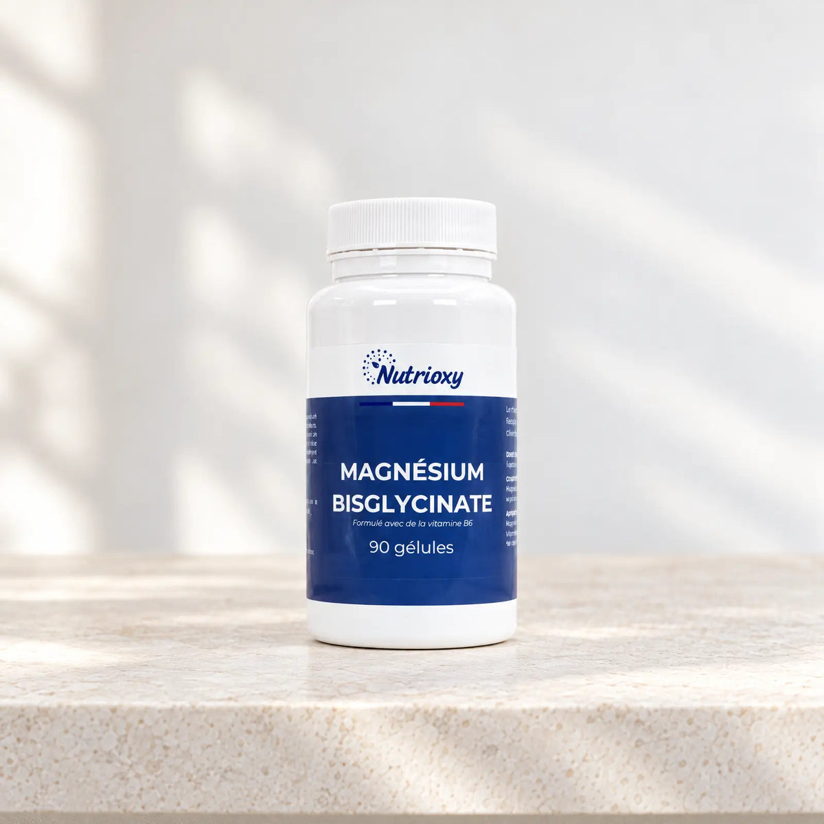 Flacon Magnésium bisglycinate et vitamine B6 Nutrioxy, 90 gélules